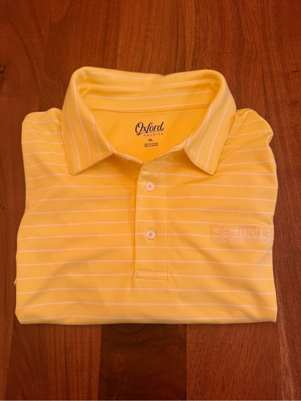 Seminole Golf Course & Club - Men’s Yellow Oxford Golf Polo - XL